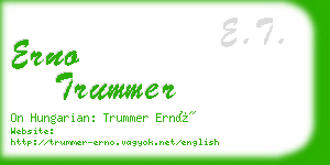 erno trummer business card